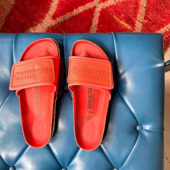 Birkenstock Shoes - Birkenstock bright Coral Velcro Sandal sz41